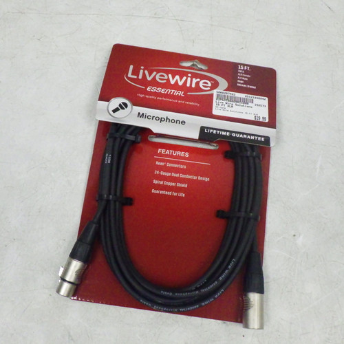 Vist Large View of Product Image Which is Used Live Wire Solutions 15 FT XLR Pro Sound Product