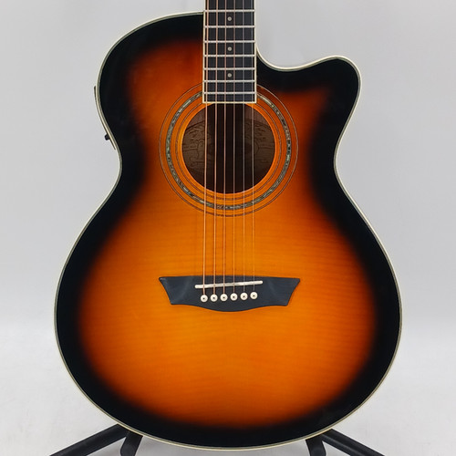 Vist Large View of Product Image Which is Used Washburn MINI JUMBO EA15ATB Laminate Top Acoustic Guitar Sunburst