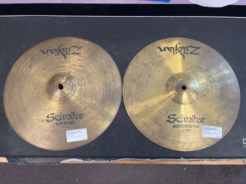 Vist Large View of Product Image Which is Used Zildjian 14 SCIMITAR HI HATS AS IS Hi Hat Cymbals 14"