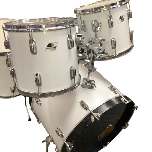 Vist Large View of Product Image Which is Used Ludwig 80S 4PC ROCKER WHITE Drum Kit White 22" Kick Drum
