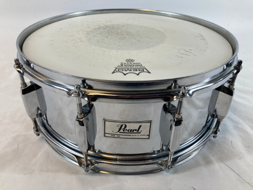 Vist Large View of Product Image Which is Used Pearl 14" STEEL SNARE DRUM