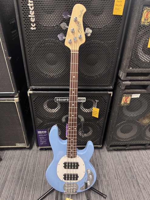 Vist Large View of Product Image Which is Used Sterling by Ernie Ball STINGRAY J Type Bass Guitar Blue 4-String