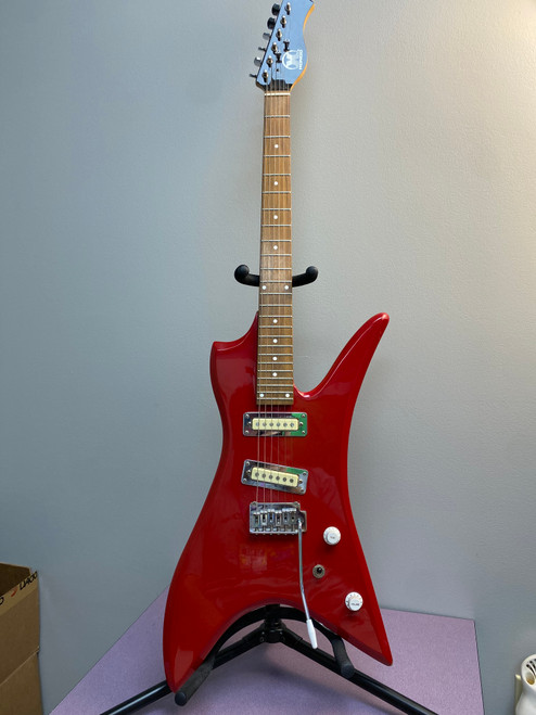 Vist Large View of Product Image Which is Used Hondo H-2 UGLY BETTY Vintage Pointy Electric Guitar Red 6-String