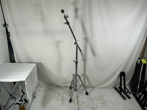 Vist Large View of Product Image Which is Used Ludwig BL/WH BADGE WEIGHTED BOOM STAND Vintage Boom Stand