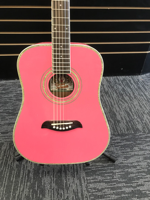 Vist Large View of Product Image Which is Used Oscar Schmidt OG1/P Laminate Top Acoustic Guitar Pink