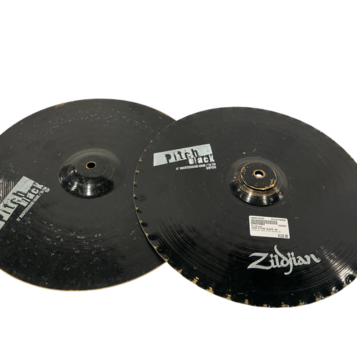 Vist Large View of Product Image Which is Used Zildjian 15IN PITCH BLACK HH Hi Hat Cymbals 15"