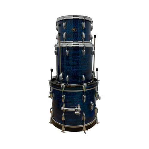 Vist Large View of Product Image Which is Used Slingerland 1960S 3-PIECE BLUE SWIRL DRUM SET Drum Shell Kit Blue