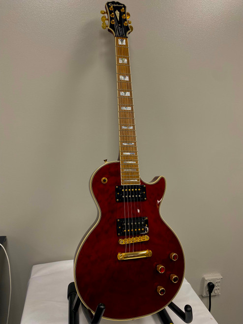 Vist Large View of Product Image Which is Used Epiphone LES PAUL CUSTOM PROPHECY PLUS LP Type Electric Guitar Red 6-String
