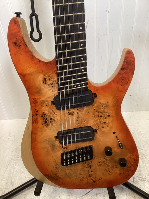 Vist Large View of Product Image Which is Used Schecter REAPER 7MS S Type Electric Guitar Orange 7-String