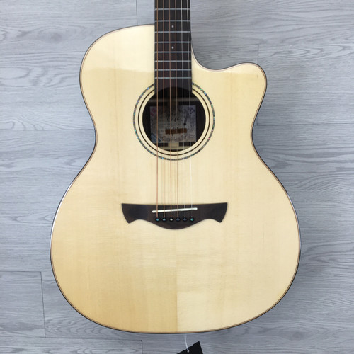 Vist Large View of Product Image Which is Used Tagima CF-1000EQ JUMBO Solid Top Acoustic Guitar Natural