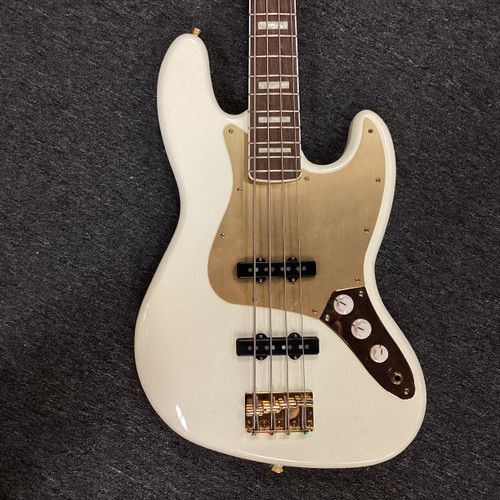 Vist Large View of Product Image Which is Used Squier 40TH ANNIVERSARY JAZZ BASS J Type Bass Guitar White 4-String
