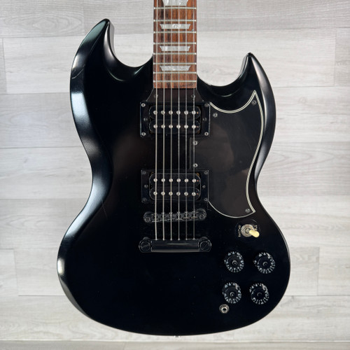 Vist Large View of Product Image Which is Used Double Cutaway 6-string Electric Guitar - Satin Black