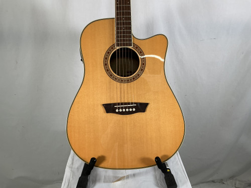 Vist Large View of Product Image Which is Used Washburn HARVEST DREADNOUGHT C/E Solid Top Acoustic Guitar Natural