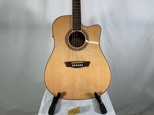 Vist Large View of Product Image Which is Used Washburn HARVEST DREADNOUGHT C/E Solid Top Acoustic Guitar Natural
