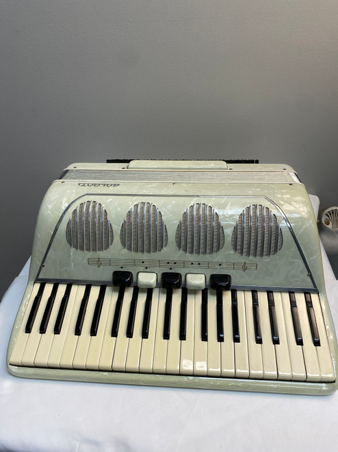 Vist Large View of Product Image Which is Used GALANTI PIANO ACCORDION W/CASE Vintage Baritone Saxophone