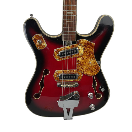 Vist Large View of Product Image Which is Used Bruno ROYAL ARTIST Vintage Semi-Hollow Electric Guitar Red 6-String