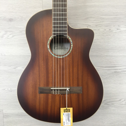 Vist Large View of Product Image Which is Used Cordoba C4-CE NYLON ACOUSTIC/ELECTRIC Solid Top Acoustic Guitar Wood