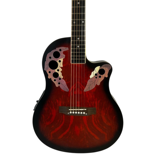 Vist Large View of Product Image Which is Used Glarry OVATION SYLE ACOUSTIC ELECTRIC Guitar Red