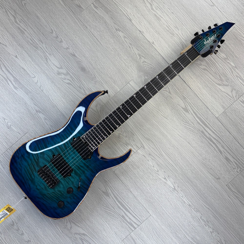 Vist Large View of Product Image Which is Used Jackson USA Misha Mansoor Signature Juggernaut HT7 Satin Laguna Burst w/OHSC