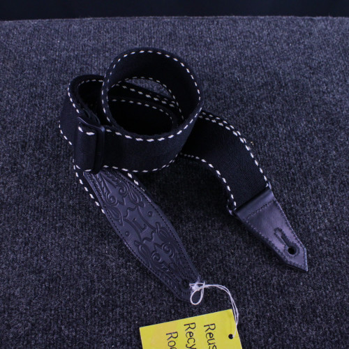 Vist Large View of Product Image Which is Used Levy's GUITAR STRAP DOUBLE COTTON LEATHER Guitar Accessory