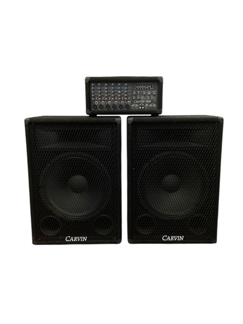 Vist Large View of Product Image Which is Used Carvin PA System - Carvin PA620 w/Carvin 1540 Speakers PAIR W/CABLES