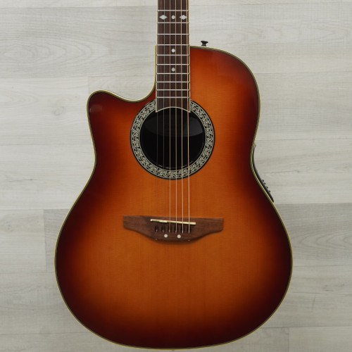 Vist Large View of Product Image Which is Used Ovation Celebrity LCC-047 Laminate Top Left Handed Acoustic Guitar AS IS