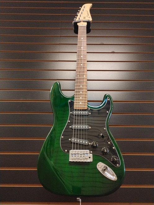 Vist Large View of Product Image Which is Used Crescent STRATOCASTER Electric Guitar Green 6-String