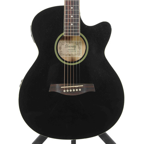 Vist Large View of Product Image Which is Used Ibanez AEG5EJPN-BKN Laminate Top Acoustic Guitar Black