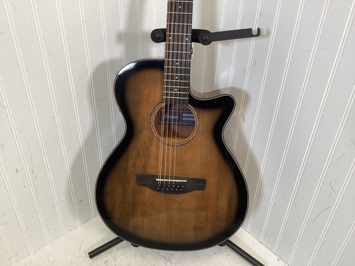 Vist Large View of Product Image Which is Used Ibanez AEG5012-DVH 12 STRING Laminate Top Acoustic Guitar Tobacco Sunburst