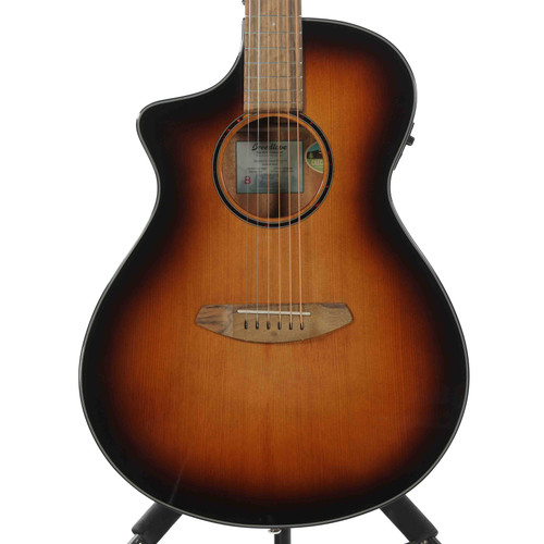 Vist Large View of Product Image Which is Used Breedlove DISCOVERY S CONCERT EDGEBURST LH CE Solid Top Acoustic Guitar Sunburst