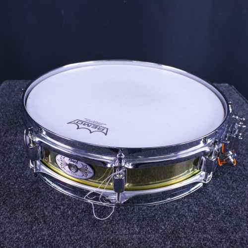 Vist Large View of Product Image Which is Used Pearl 13X3 PICCOLO SNARE BRASS Metal Snare Drum 13"