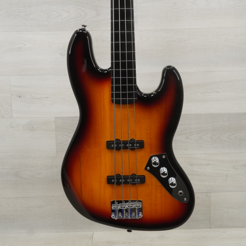 Vist Large View of Product Image Which is Used Squier Vintage Modified Jazz Bass Fretless Bass Guitar Sunburst