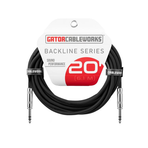 Vist Large View of Product Image Which is New Gator Cableworks Backline 20-foot TRS ¼” Male to Male Balanced Patch Cable