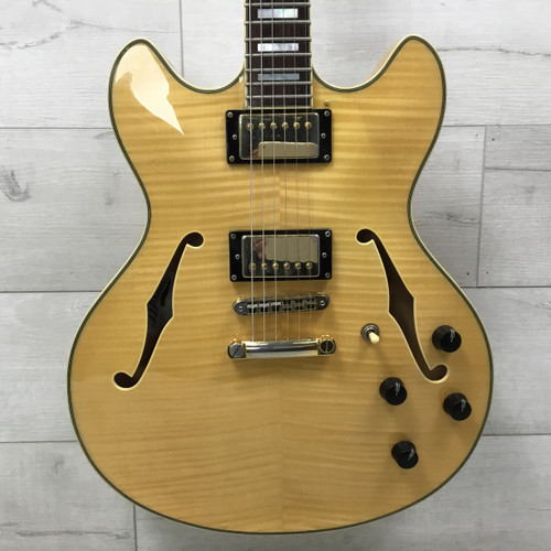 Vist Large View of Product Image Which is Used D'Angelico Excel EX-DC USA Stop Bar Semi-Hollow Electric Guitar Natural