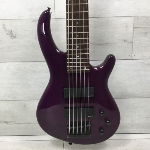 Vist Large View of Product Image Which is Used Dean Edge 6 String Bass Guitar Purple