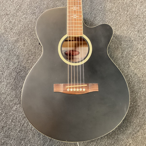 Vist Large View of Product Image Which is Used Stagg SW206CE Laminate Top Acoustic Guitar Black