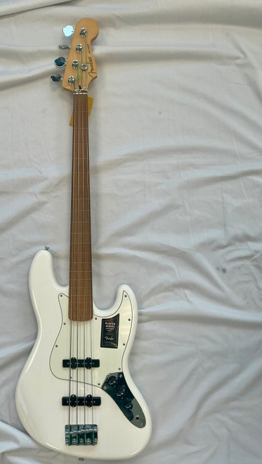 Vist Large View of Product Image Which is Used 2022 Fender JAZZ BASS FRETLESS J Type Bass Guitar White 4-String
