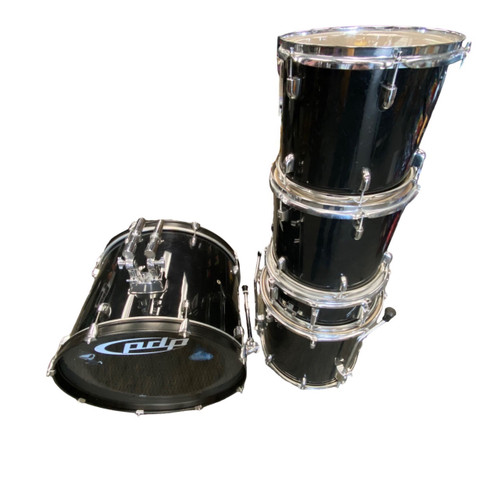 Vist Large View of Product Image Which is Used 5-PC DRUM KIT (AS IS) W/HDWR Drum Shells and Hardware Black
