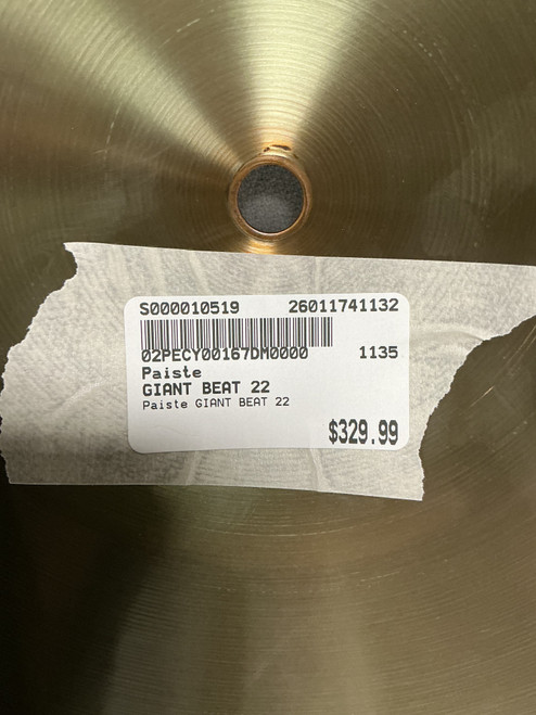 Vist Large View of Product Image Which is Used Paiste GIANT BEAT 22 Ride Cymbal 22"