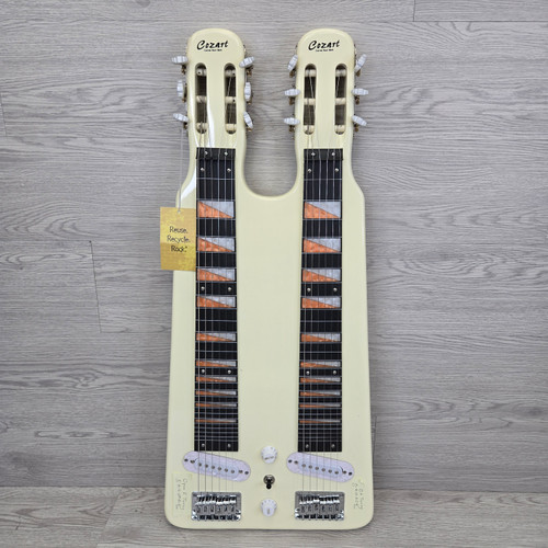 Vist Large View of Product Image Which is Used Cozart DOUBLE NECK LAP STEEL Electric Guitar White 12-String