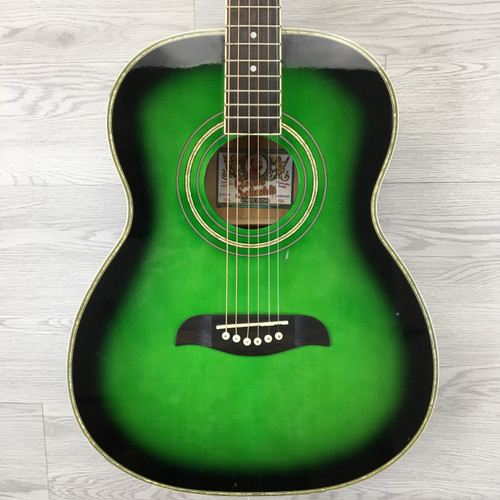 Vist Large View of Product Image Which is Used Oscar Schmidt OF2TGR Laminate-Top Acoustic Green