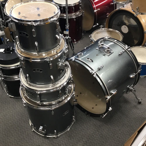 Vist Large View of Product Image Which is Used Pearl Roadshow 5 Piece Drum Shells and Hardware Silver Burst