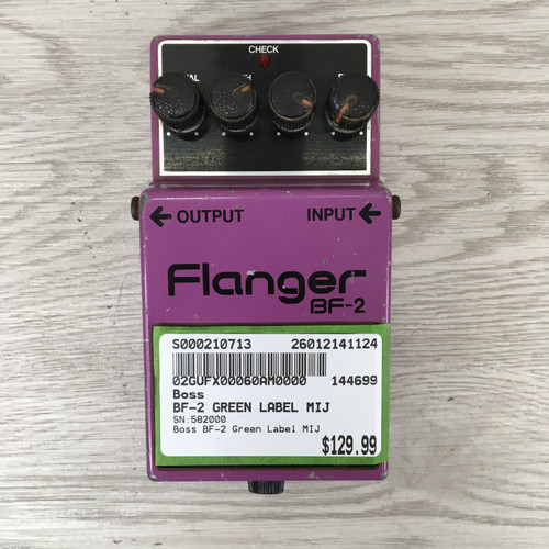Vist Large View of Product Image Which is Used Boss BF-2 Flanger GREEN LABEL MIJ Vintage Guitar Pedal