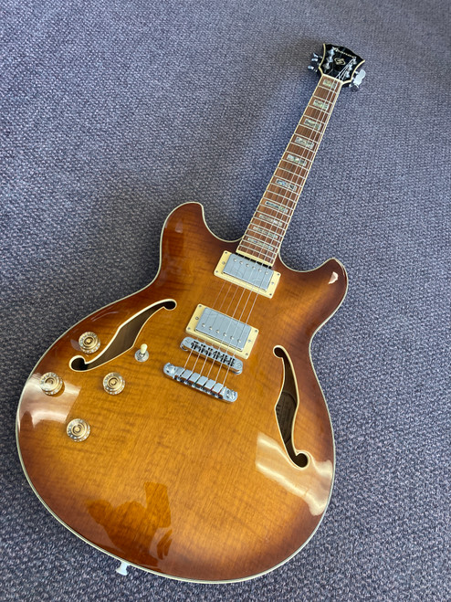 Vist Large View of Product Image Which is Used Ibanez ARTCORE AS83L-VLS-12-01 Semi-Hollow Electric Guitar Tobacco Sunburst 6-String