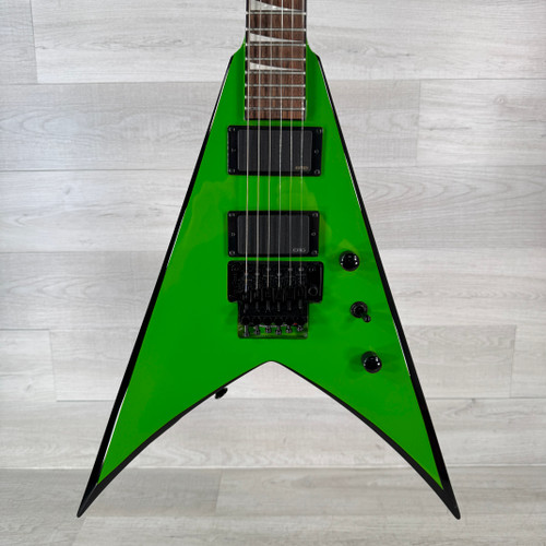 Vist Large View of Product Image Which is Used Jackson X Series King V KVXMG - Slime Green with Black Bevels - Case Included