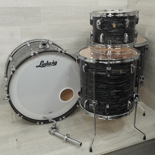 Vist Large View of Product Image Which is Used Ludwig 4pc Classic Maple Drum Shell Kit Black Oyster Pearl