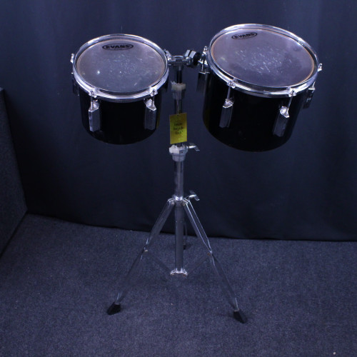 Vist Large View of Product Image Which is Used Yamaha REC CUSTOM TOMS 80S 8 AND 12 W/STAND Vintage Rack Tom Black 8"