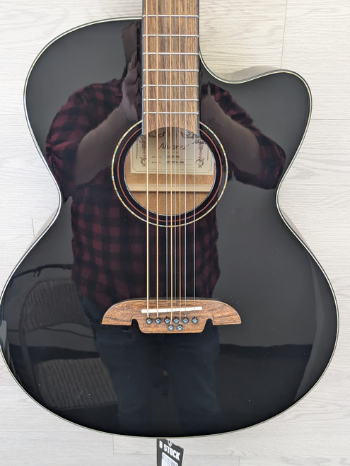 Vist Large View of Product Image Which is B-STOCK Alvarez ABT60CE Artist Series Solid-Top 8-String Baritone Acoustic/Electric Black