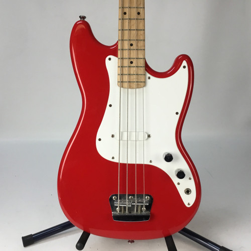 Vist Large View of Product Image Which is Used Squier BRONCO BASS SONIC Bass Guitar Red 4-String