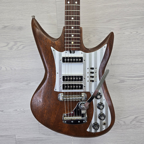 Vist Large View of Product Image Which is Used Teisco ET-312 -Finish Offset Double Cutaway Electric Guitar Wood 6-String